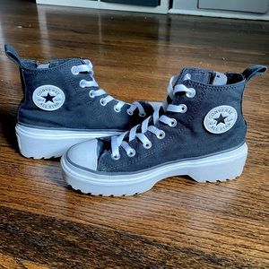Platform Lugged High Top Converse with Zippers!